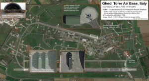 Un'immagine satellitare della base di Ghedi mostra parte dell'infrastruttura nucleare